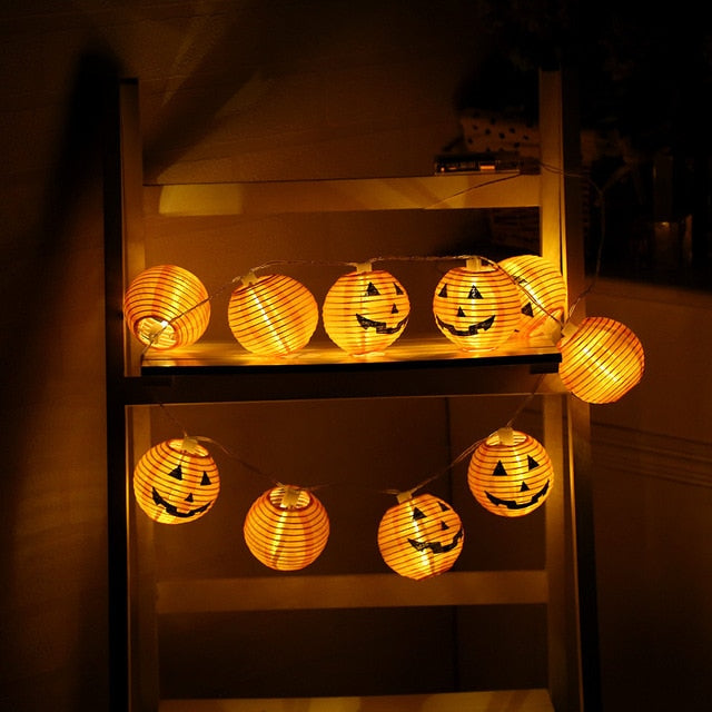 1 Set Pumpkin 10 LED String Lights Halloween Decoration Lights Warm White Halloween Pumpkin Lights Home Decoration хэллоуин