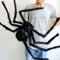 2019 New Super Big Plush Horrible Spider Black Furry Fake Spider Tricky Toy For Creep Trick Treat Halloween Decoration