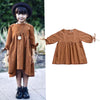 2019 Summer Kids Girls Casual Dress Costume Baby Solid Print Short Sleeve Cotton Sundress