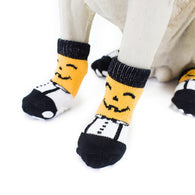 4pcs Pet Dog Knitted Non-slip Socks Halloween Pet Pumpkin Paws Cover Socks  Size S M L XL mascotas Pet Accessories