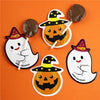 50PCS Halloween Pumpkin Ghost Lollipop Paper Card Halloween Cake Pop Holder Card Sugar Candy Chocolate Decoration