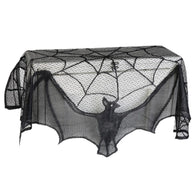 60*20inch 1 Pcs Halloween Decoration Lovely Lace Spiderweb Fireplace Mantle Scarf Cover Curtains Shades Festive Party Supplies