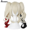 ANOGOL Harley Quinn Suicide Squad Ponytail Wig High temperature fiber Synthetic Cosplay Wigs For Girls Halloween Party Role Play