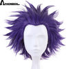 Anogol Anime My Hero Baku no Hero Academia Shinsou Hitoshi Short Straight Purple Synthetic Cosplay Wig For Halloween Role Play