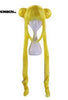 Anogol Anime Sailor Moon Long Straight Double Braids Lemon Yellow Blonde Synthetic Cosplay Wig For Halloween Party Costume