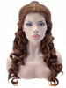 Anogol Belle Beauty And The Beast Natural Long Body Wave Clip Ponytail Brown Princess Synthetic Cosplay Wig For Halloween Party