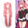 Anogol DanganRonpa Chiaki Nanami Kaname Madoka Seraph of the end Wig Krul Tepes Double Ponytail Pink Cosplay Wig For Halloween