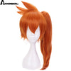 Anogol My Hero Academy Itsuka Kendo Long Straight Ponytail Orange Hair Wigs Synthetic Cosplay Wig For Halloween Role Play Party