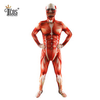 Attack On Titan Men Cosplay Costumes Titans Muscle Muscular Suit Bodysuit Hoover Lycra Flesh Halloween Costume Drop shipping