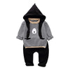 Autumn Baby Boys Long Sleeve Stripe Print Hoodie Sweatshirt Tops+Pants Trouser Costume Set