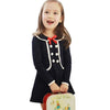 Baby Girls Dress For Girls  Baby Clothes Blue Dress Girls School Uniform Dress With Bowknot Ropa England Style Costumes