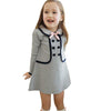 Baby Girls Dress For Girls  Baby Clothes Blue Dress Girls School Uniform Dress With Bowknot Ropa England Style Costumes