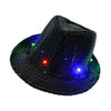 Bar With LED Light Accessories Dance Stylish Sequins Adult Halloween Prop Luminous Photograph Disco Women Jazz Hat Party