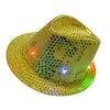 Bar With LED Light Accessories Dance Stylish Sequins Adult Halloween Prop Luminous Photograph Disco Women Jazz Hat Party