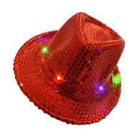 Bar With LED Light Accessories Dance Stylish Sequins Adult Halloween Prop Luminous Photograph Disco Women Jazz Hat Party