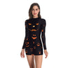 Bloody Nurse Role-play Dress for Women Halloween Scary Horror Cosplay Costumes Sexy Mini Dress Gothic Medieval Clothing