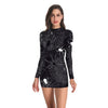 Bloody Nurse Role-play Dress for Women Halloween Scary Horror Cosplay Costumes Sexy Mini Dress Gothic Medieval Clothing