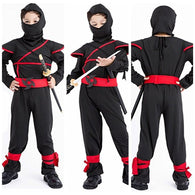 Children Kids Black Ninja Costumes Super Handsome Boy Warrior Christmas Halloween Party Game Clothing Cosplay CostumesGift