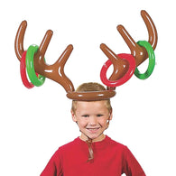 Christmas Inflatable Deer Head Ring Throwing Ring Toy Children Outdoor Leisure Sports Christmas Decoration Gifts Toy Game Props