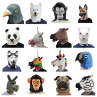 Creepy Horse unicorn Alpaca Pigeon Rubber Animal Mask latex party Panda Animal Mask kids Party Halloween Masquerade Mask funny