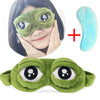 Cute Eyes Mask Cover Plush The Sad 3D Frog Green Eye Mask Cover Relax Sleeping Rest Travel Sleep Anime Funny Gift Beauty Goggles