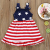 Cute Girls Sleeveless Dress Baby Girl Clothes Summer Striped A-Line Straps Princess Dress Stars Outfits Clothes Birthday Costume