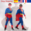 DC Hero Superman Cosplay Costumes  Jumpsuits Muscle Model Super-Man Halloween Cosplay Costume For Kids Parties Paty Show Anime