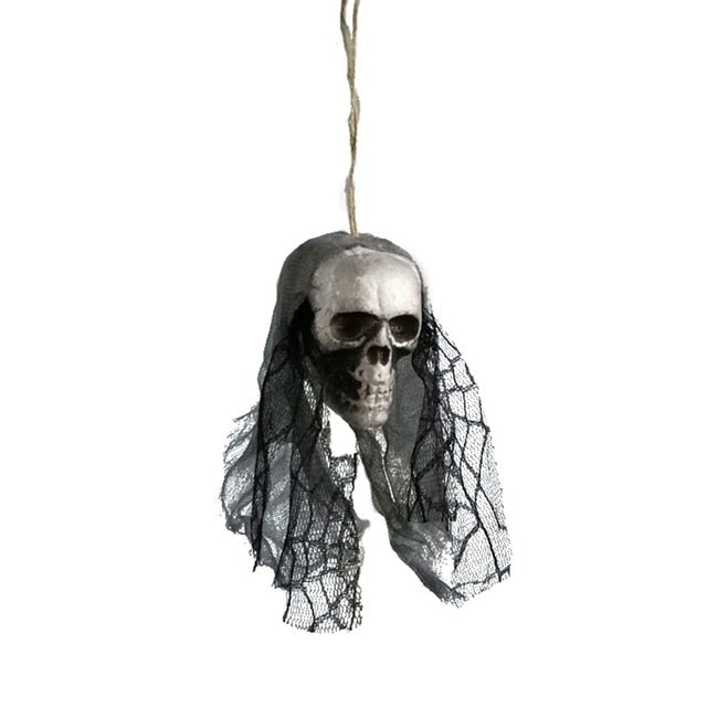 DIY Artificial Foam Skull Bride Clothes Halloween Decor Bone Head Hanging Home Decorations Festival Halloween Party Supplies