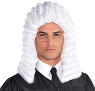 Ebingoo Baroque Curly White Grey Male Lawyer Judge Colonial Deluxe Historical Costume Synthetic Cosplay Wig for Halloween