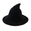 Fashion Cute 1PC Halloween Black Witch Hat Along Sheep Wool Cap Knitting Fisherman Winter Hat Masquerade Party Decor Womens
