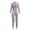 Fashion Trend Halloween Skeleton Print Scary Costume Full Sleeve Lange Sexy Strech Cosplay Jumpsuit Bodysuit