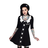 Fashion Women Halloween Dress Skull Printing Patchwork O-Neck Long Sleeve Dress 2019 Autumn winter new sexy Dress O neck dress