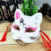 Fox Mask Hand-painted Japanese Mask Half Face PVC Fox Mask Masquerade Festival Ball Kabuki Kitsune Masks Cosplay Costume