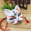 Fox Mask Hand-painted Japanese Mask Half Face PVC Fox Mask Masquerade Festival Ball Kabuki Kitsune Masks Cosplay Costume