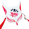 Fox Mask Hand-painted Japanese Mask Half Face PVC Fox Mask Masquerade Festival Ball Kabuki Kitsune Masks Cosplay Costume