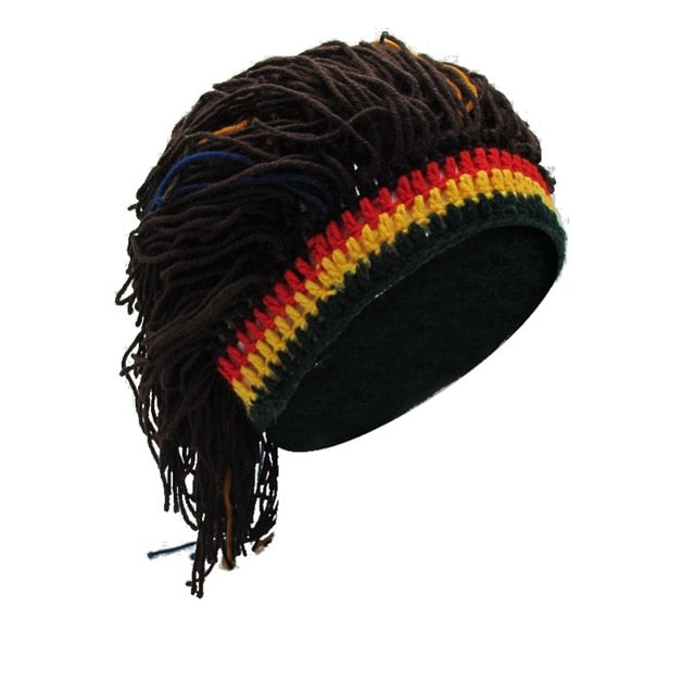 Funny Party Hat Outdoor Winter Warm Hat Wig Caps Handmade Crochet  Hat Gorro Halloween Xmas Birthday Gifts