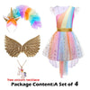 Girls Unicorn Costume Princess Dress New 2019 Girls Prom Cosplay Tutu Dress With Headband Summer Dresses for kids Girls