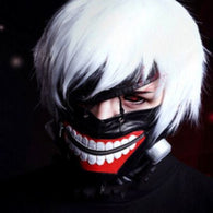 Halloween 3D PU Leather Mask Tokyo Ghoul Japan Anime Cosplay Masks Eye Patch Set Adjustable Zipper Mask Halloween Supplies