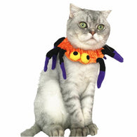 Halloween Cat Collar Spider Shape Decor Harness Puppy Pet Cat Spider Dress Up Funny Wing Walking Funny Cat Dog Collar Accessory