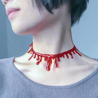 Halloween Costumes Blood Drip Party Favors  Necklace Vampire Bloody Choker Necklace Scary Decorations Accessories
