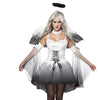 Halloween Dresses Woman Party Night Vintage Gothic Transparent Sexy Dress 2019 Long Sleeve Hollow Out Women Mini Dress Vestidos