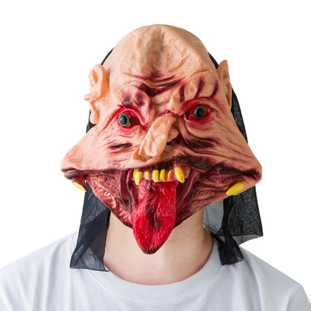Halloween Grimace Mask Horror Red Tongue Big Mouth Mask Halloween Scary Ghost Mask Festive Party Supplies