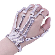 Halloween Hand Bone Palm Skeleton Ghost Paw Bracelet With Fingers Bangle Accessories for Right/Left Hand