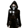 Halloween Hoodies Women Gothic Skull Print Sweatshirt Women Winter Women Clothes Streetwear Harajuku Hoodie Sexy Crop Tops