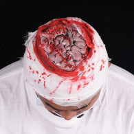 Halloween Horror Bloody Gauze Hat Injured Zombie Brain For Adults Cosplay Tricky Props Halloween Haunted House Dress Up Costume