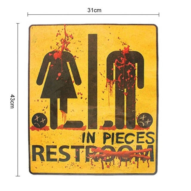 Halloween Horror Bloody Restroom Bathroom Door Sign Decoration Festive Party Supplies