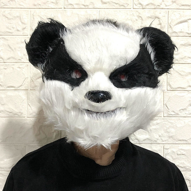 Halloween Horror Mask Prank Evil Bloody Rabbit Mask Plush Animal Bunny Scary Mask Plush Toy Horror Killer for Party Costume