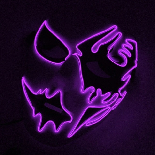 Halloween Panic Mask Night Atmosphere Decorative Face Masks Men Women Wear Led Light-Emitting Mask