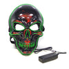 Halloween Party Skull LED Costume Mask Masque Masquerade Masks Neon Light Glow In The Dark Mascara Glowing Horror Mask