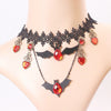 Halloween Pendant Choker Jewelry Accessories Lace Bat Necklace Retro Gothic Lolita for women girls gift